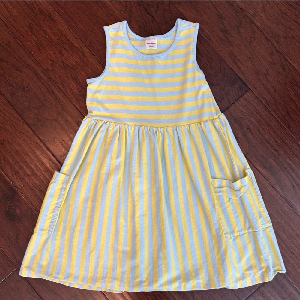Hanna Andersson Yellow and Blue Striped Dress